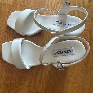Steve Madden White Strappy Sandals